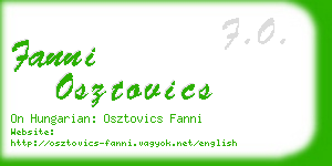 fanni osztovics business card